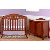 Parker Two Piece Convertible Crib Set with Toddler Rail in Cherry Pine