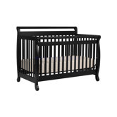Emily 4-in-1 Convertible Crib with Toddler Rail in Ebony Black