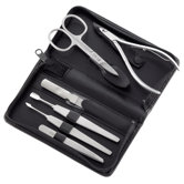 6-tlg. Manik&uuml;r-Etui "Alpen" in Schwarz