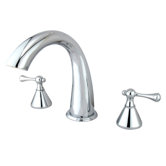 Double Handle Deck Mount Roman Tub Faucet Trim Buckingham Lever Handle