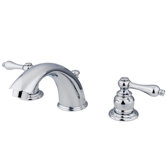 Widespread Bathroom Faucet with Double Metal Lever Handles
