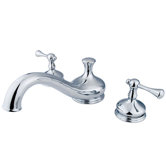 Vintage Double Handle Deck Mount Roman Tub Faucet Trim Buckingham Lever Handle