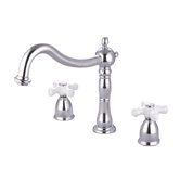 Heritage Double Handle Deck Mount Roman Tub Faucet Trim Porcelain Cross Handle