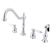 Heritage Two Handle Widespread Kitchen Faucet with Porcelain Lever Handles