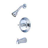 Vintage Thermostatic Pressure Balanced Tub and Shower Faucet with Metal Cross Handles
