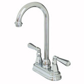 Two Handle Centerset Bar Faucet with Hex Lever Handles