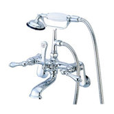Hot Springs Double Handle Wall Mount Clawfoot Tub Faucet Trim Metal Lever Handle