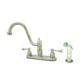 Heritage Double Handle Centerset Kitchen Faucet with Side Spray