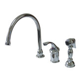 One Handle Widespread Kitchen Faucet with Brass Side Spray
