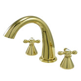 Double Handle Deck Mount Roman Tub Faucet Trim Metal Cross Handle