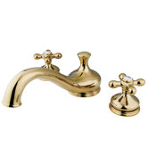 Double Handle Deck Mount Roman Tub Faucet Trim Metal Cross Handle
