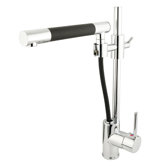 Nuvo Double Handle Single Hole Kitchen Faucet with Metal Lever Handles with Pull Out Spray