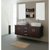 Enya Double 59.1" Bathroom Vanity Set in Espresso