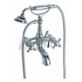 Elizabeth Double Handle Deck Mount Thermostatic Tub Faucet with Hand Shower
