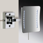 Wall Mount 3X Magnifying LED Mirror with One Arm and Switch