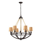 Natural Rope 6 Light Chandelier