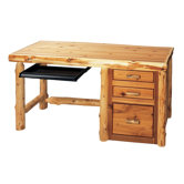 Traditional Cedar Log File Standard Desk Office Suite