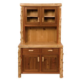 Traditional Cedar Log China Cabinet
