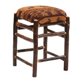 Hickory Square Barstool with Upholstered Seat