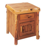 Traditional Cedar Log 1 Drawer Nightstand