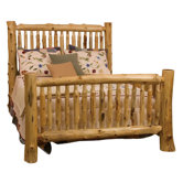 Spindle Cedar Log Slat Bed