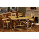 Cedar Log 5 Piece Counter Height Dining Set