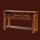 Reclaimed Barnwood Three Drawers Console Table