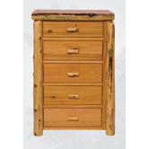 Traditional Cedar Log 5 Drawer Chest
