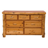 Traditional Cedar Log 7 Drawer Dresser