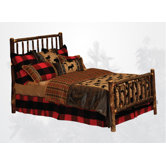 Hickory Log Slat Bed