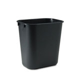 Commercial Deskside Plastic Wastebasket, Rectangular, 3 1/2 Gal