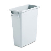 Slim Jim Waste Container w/Handle, Rectangle, Plastic, 15-7/8gal