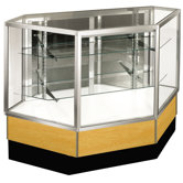 Streamline 38" x 51" Full Vision Inside Corner Showcase with Panel Back