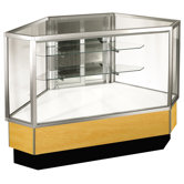 Streamline 38" x 34" Full Vision Outside Corner Showcase with Panel Back