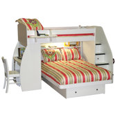 Sierra Twin over Full L-Shaped Bunk Bed with Desk and Storage