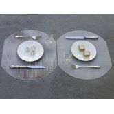 Round Drizzle Placemat on Clear Base