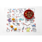 Alaphabet Animals Placemat  in Red / Black