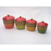 Hot Tamale Canister with Lid (Set of 4)