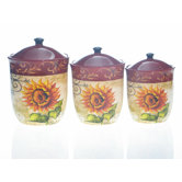 Tuscan Sunflower Canister by Tre Sorelle (Set of 3)