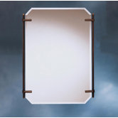 Polygon Beveled Mirror in Oiled Bronze