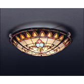 Tiffany 7" 3 Light Flush Mount