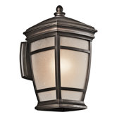 Mcadams 14" One Light Outdoor Wall Lantern in Rubbed Bronze
