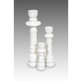 Ginger Wood Candlestick (Set of 3)