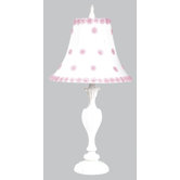 Curvy Candle Table Lamp with Petal Flower White and Pink Shade