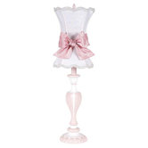 Curvy Candle Table Lamp with Scallop Hourglass Shade