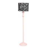 Ridged Floor Lamp with Zebra Drum Shade