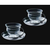 Mono Filio Glass Teacups with Saucer (Set of 2) by Tassilo von Grolman