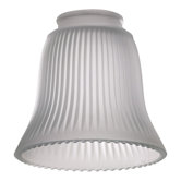 Frost Ribbed Bell Glass Shade for Ceiling Fan Light Kit