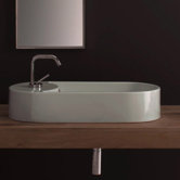 Seventy 56 Above Counter Single Hole Bathroom Sink in White