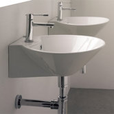 Cono Wall Mounted or Above Counter Bathroom Sink in White